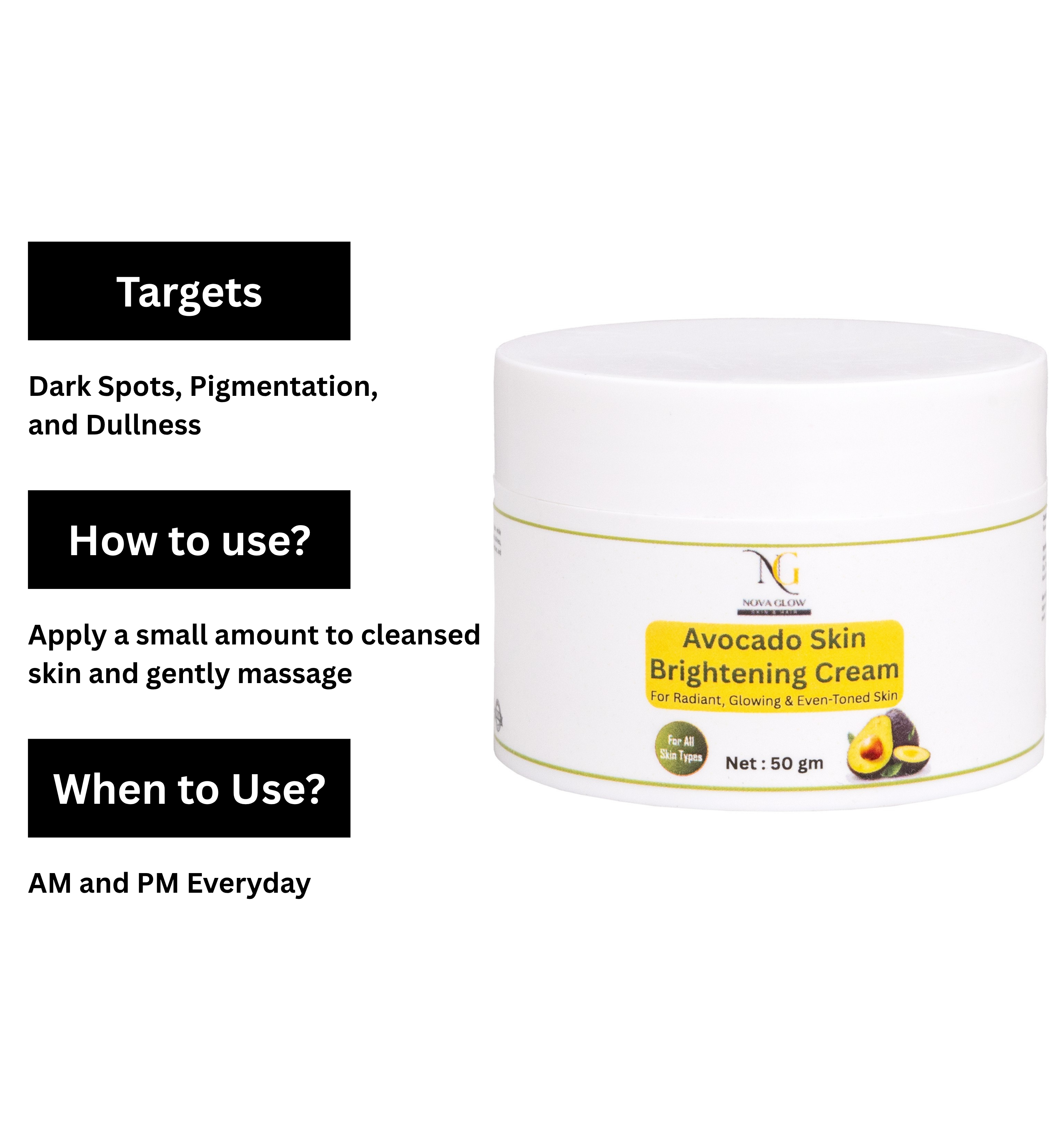 Avocado Skin Brightening Cream  50g