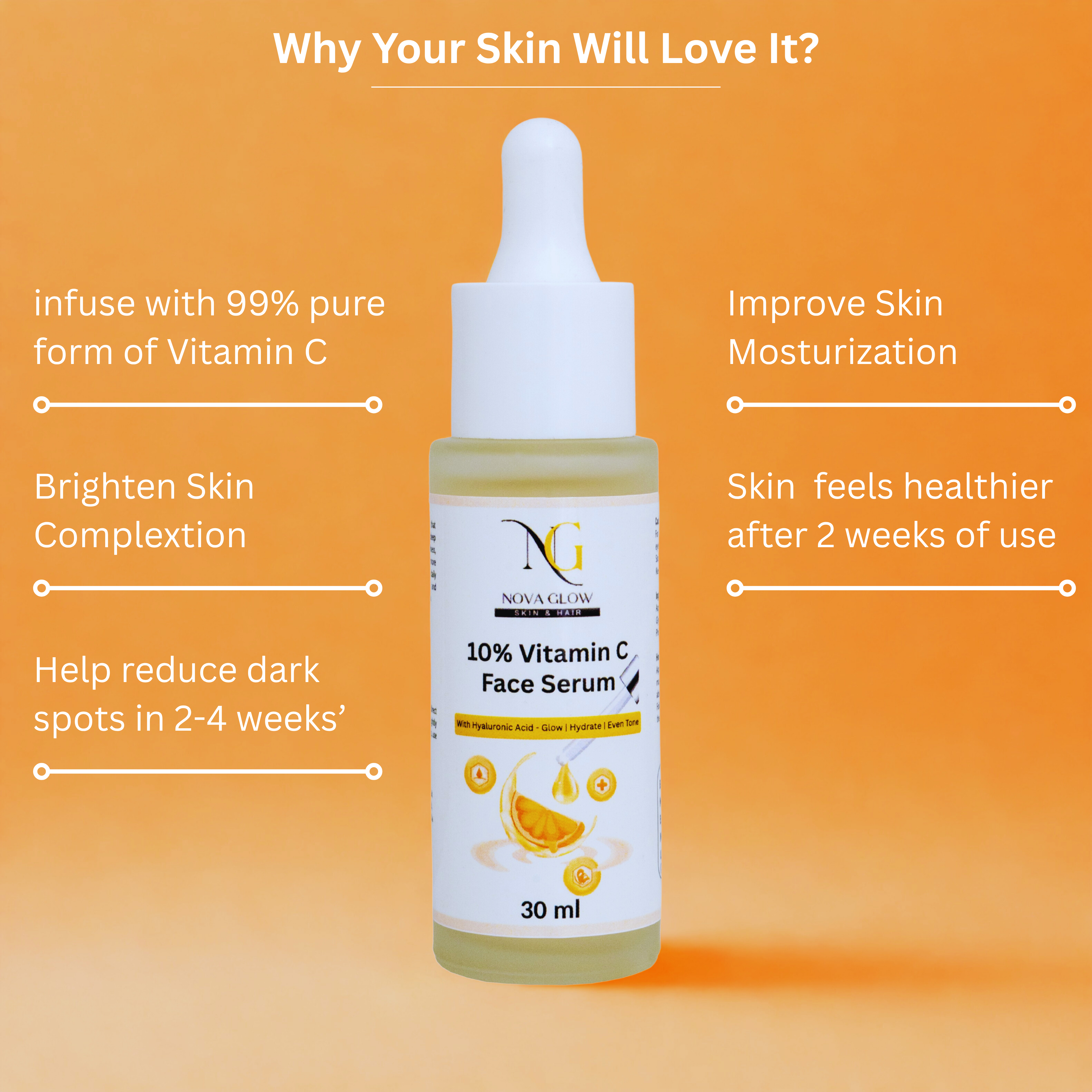 10% Vitamin C Face Serum with Hyaluronic Acid  30ml