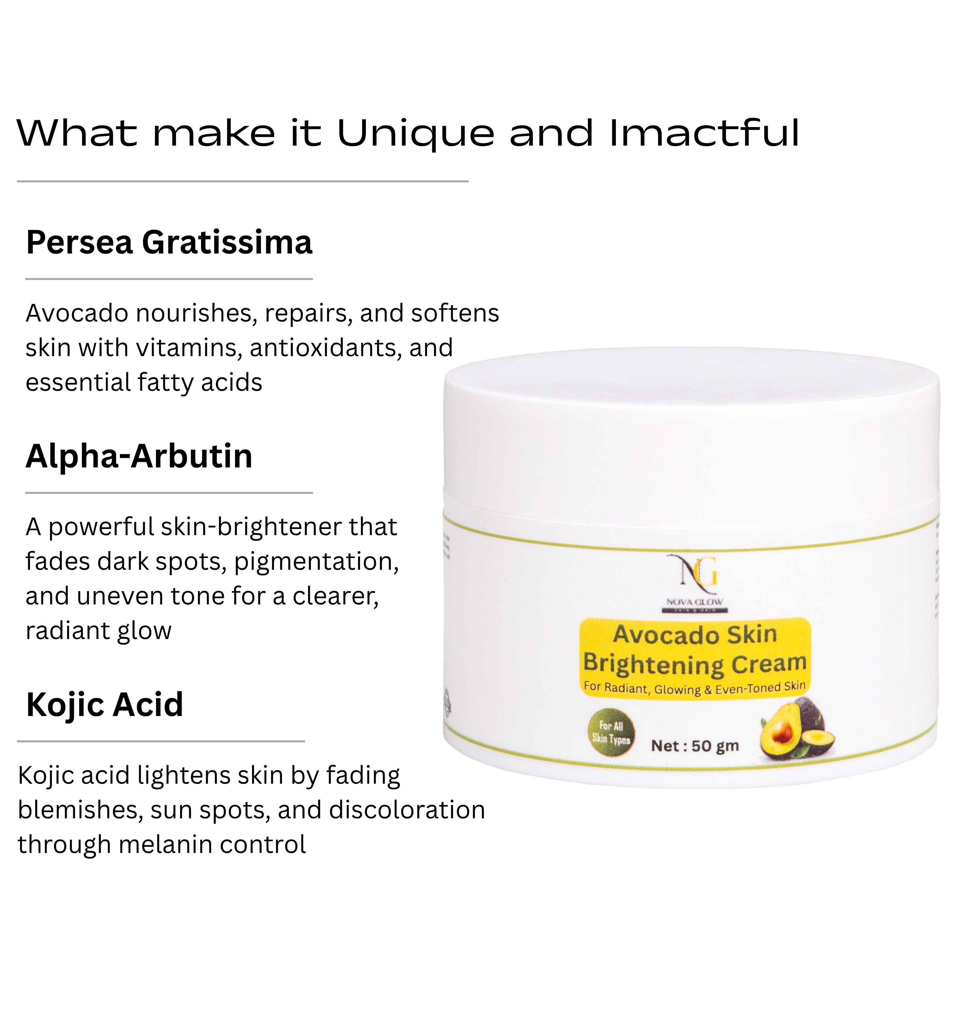 Avocado Skin Brightening Cream  50g