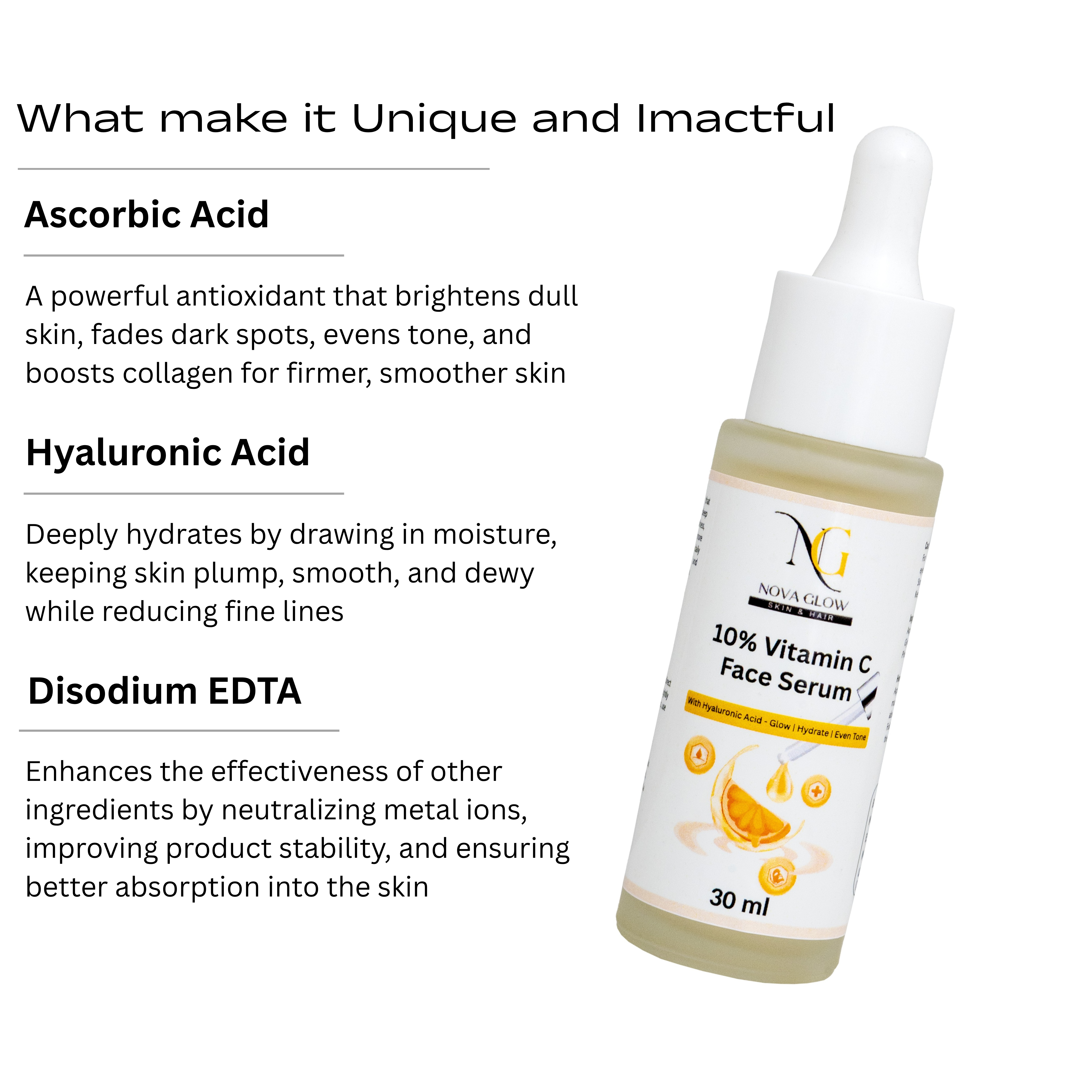 10% Vitamin C Face Serum with Hyaluronic Acid  30ml